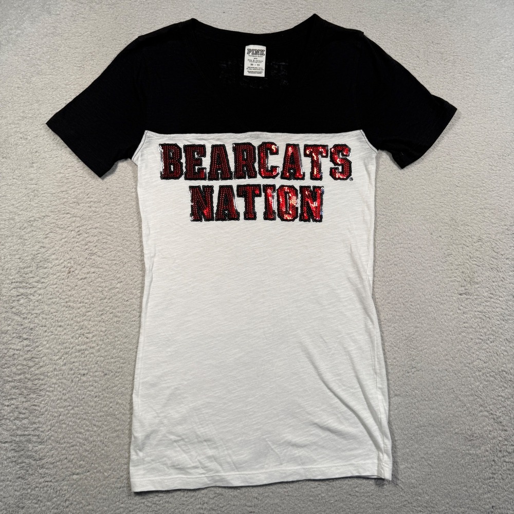Y2K PINK Victoria's Secret UC Cincinnati Bearcats Nation Sequin Tee